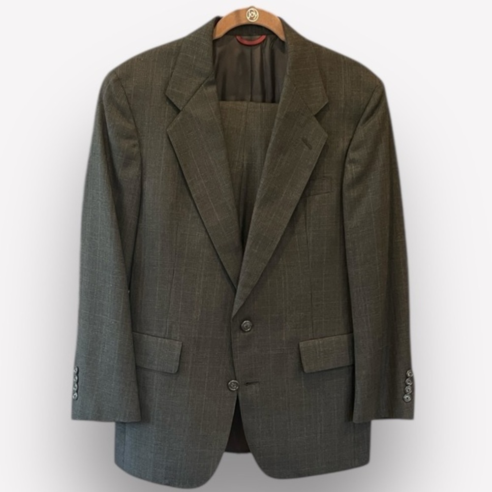 🥑Vintage Hart Schaffner & Marx Hastings 2 piece wool suit charcoal gray